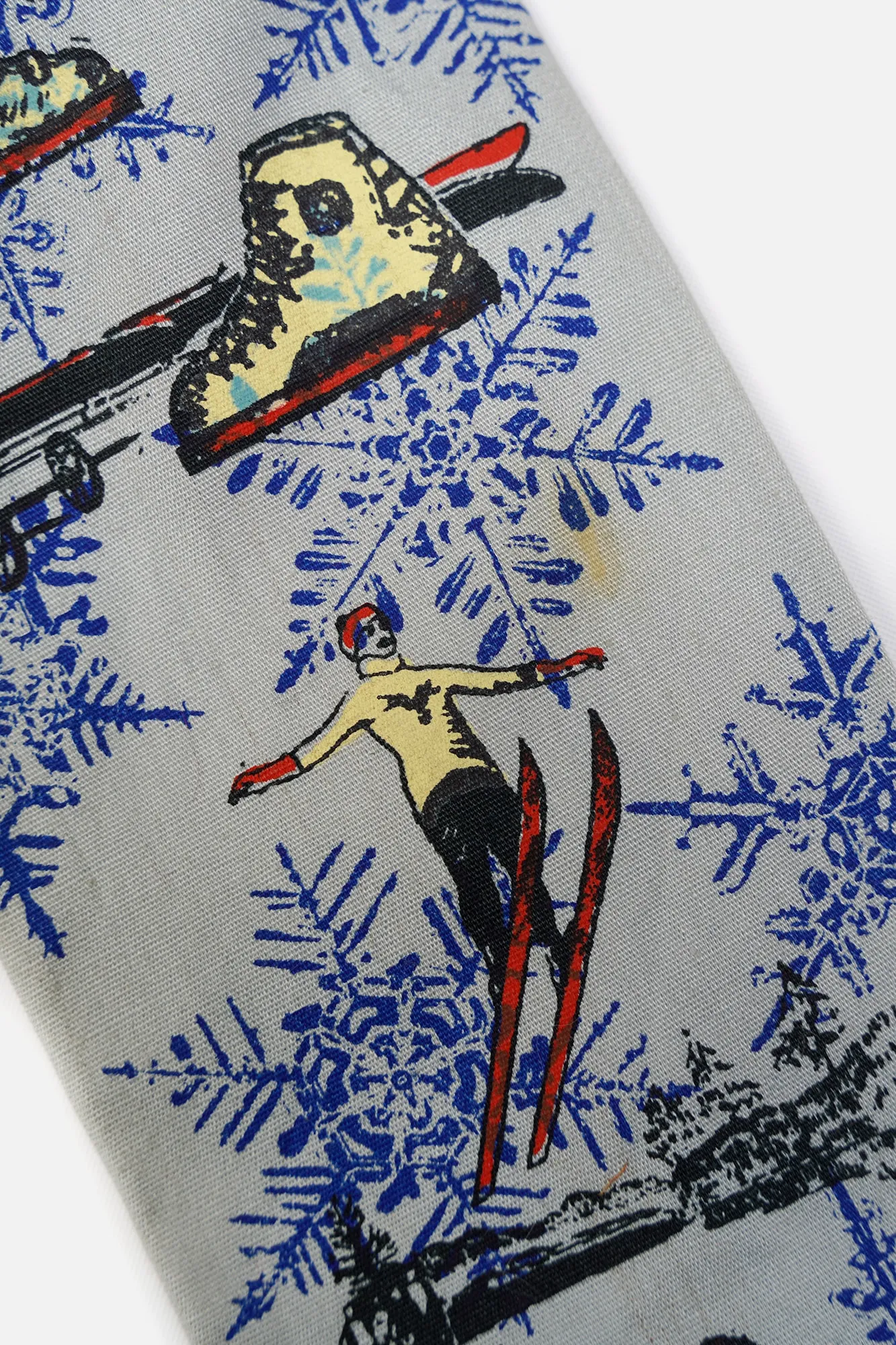 1960s Rooster Hand Printed Ski Tie