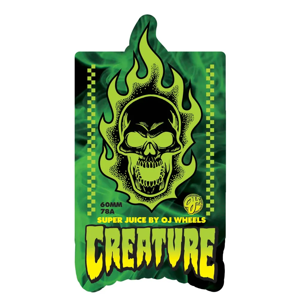 60mm Creature Bonehead Super Juice 78a OJ Skateboard Wheels