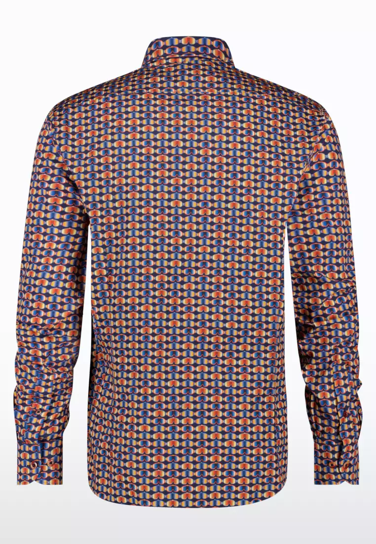 A Fish Named Fred Ski Goggle Design Long Sleeve Shirt - Navy