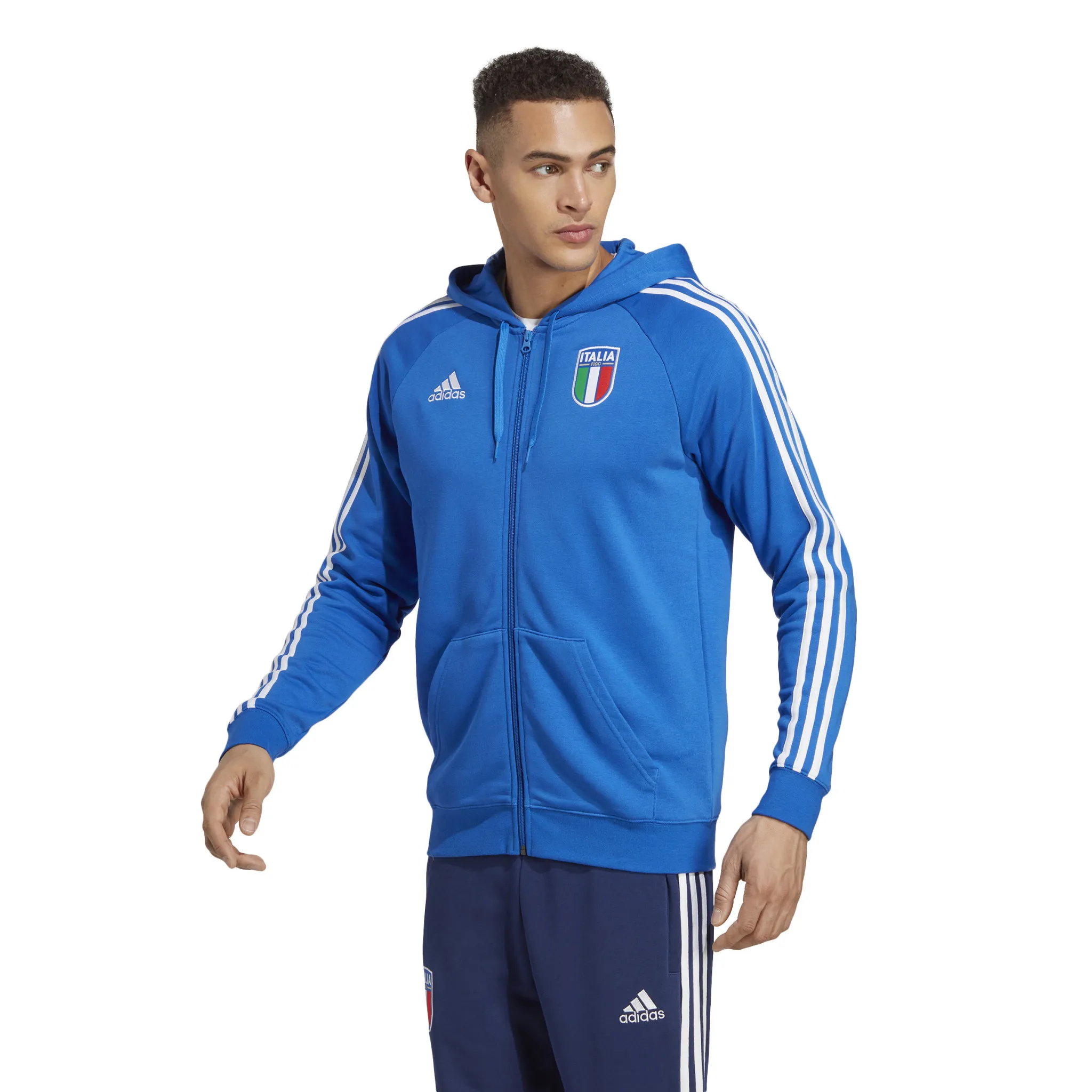 Adidas Italy 2023 Full-Zip Hoodie (Blue)