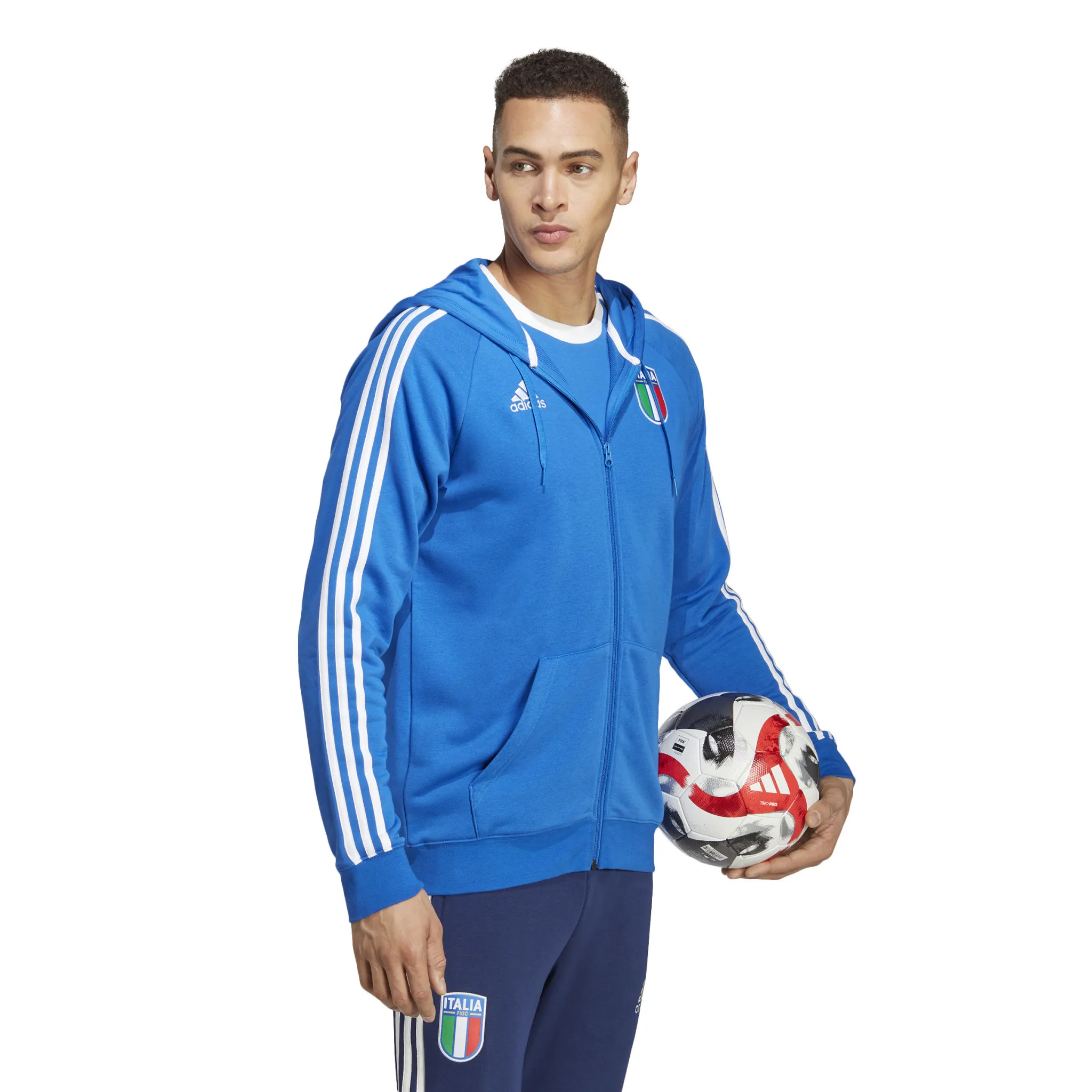 Adidas Italy 2023 Full-Zip Hoodie (Blue)