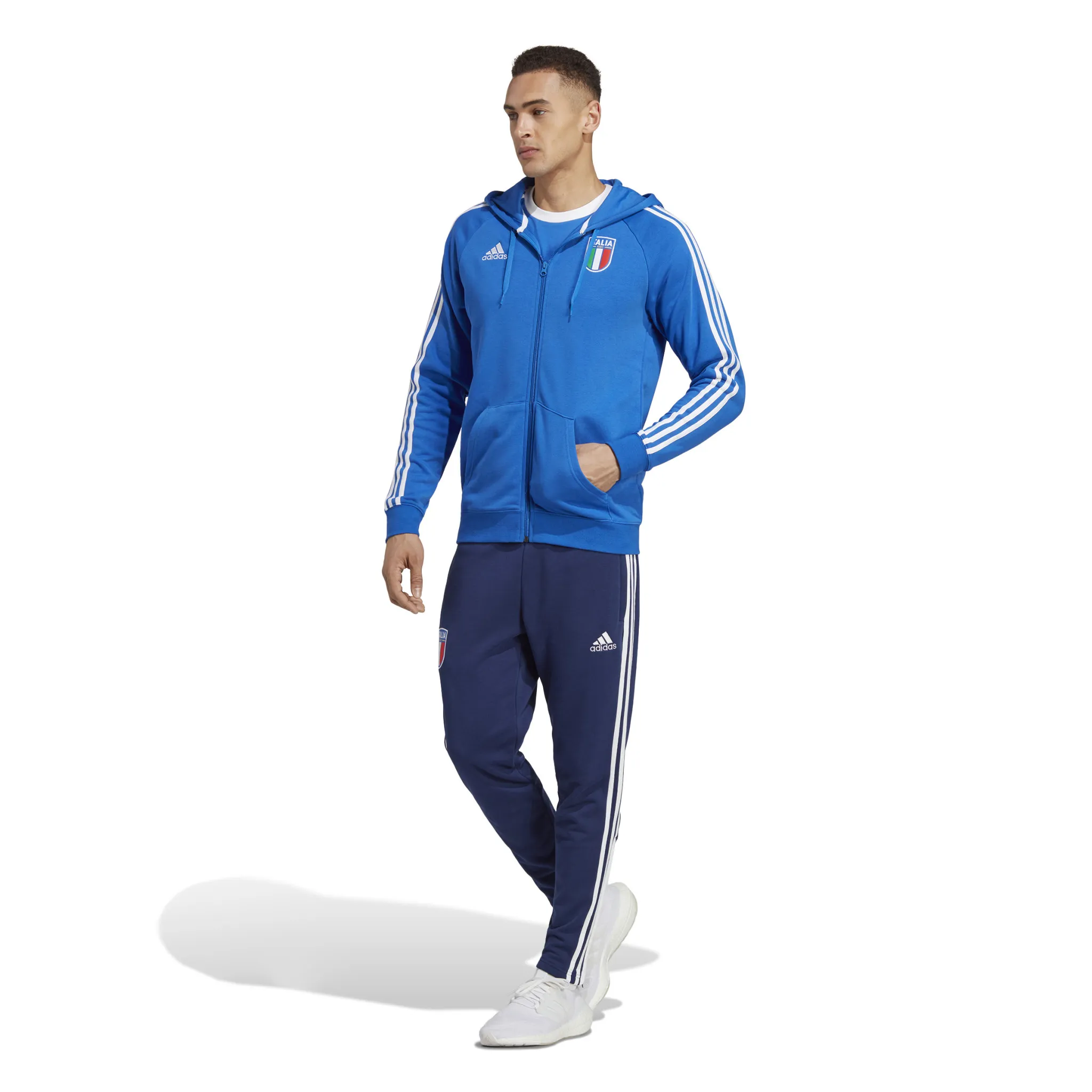 Adidas Italy 2023 Full-Zip Hoodie (Blue)