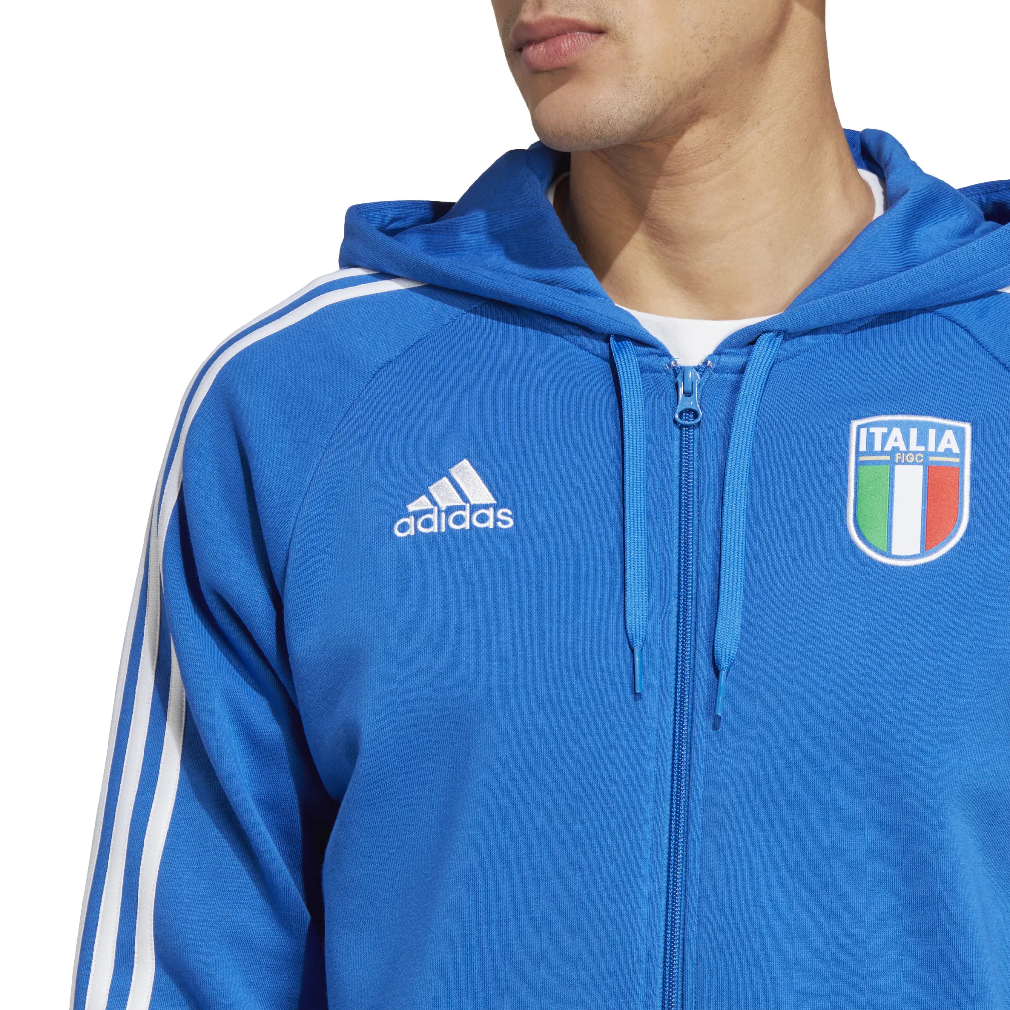 Adidas Italy 2023 Full-Zip Hoodie (Blue)