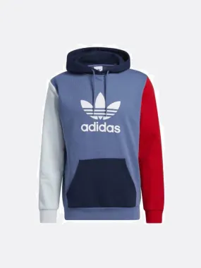 adidas - Men - Colorblocked Trefoil Hoodie - Blue/Scarlet