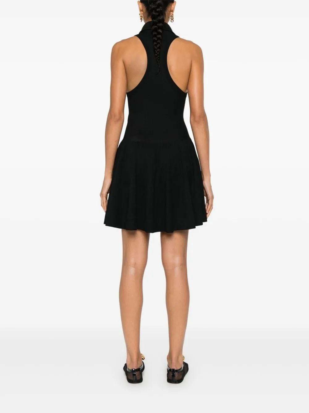 Alaia    Alaia Piquet Knit Polo Dress