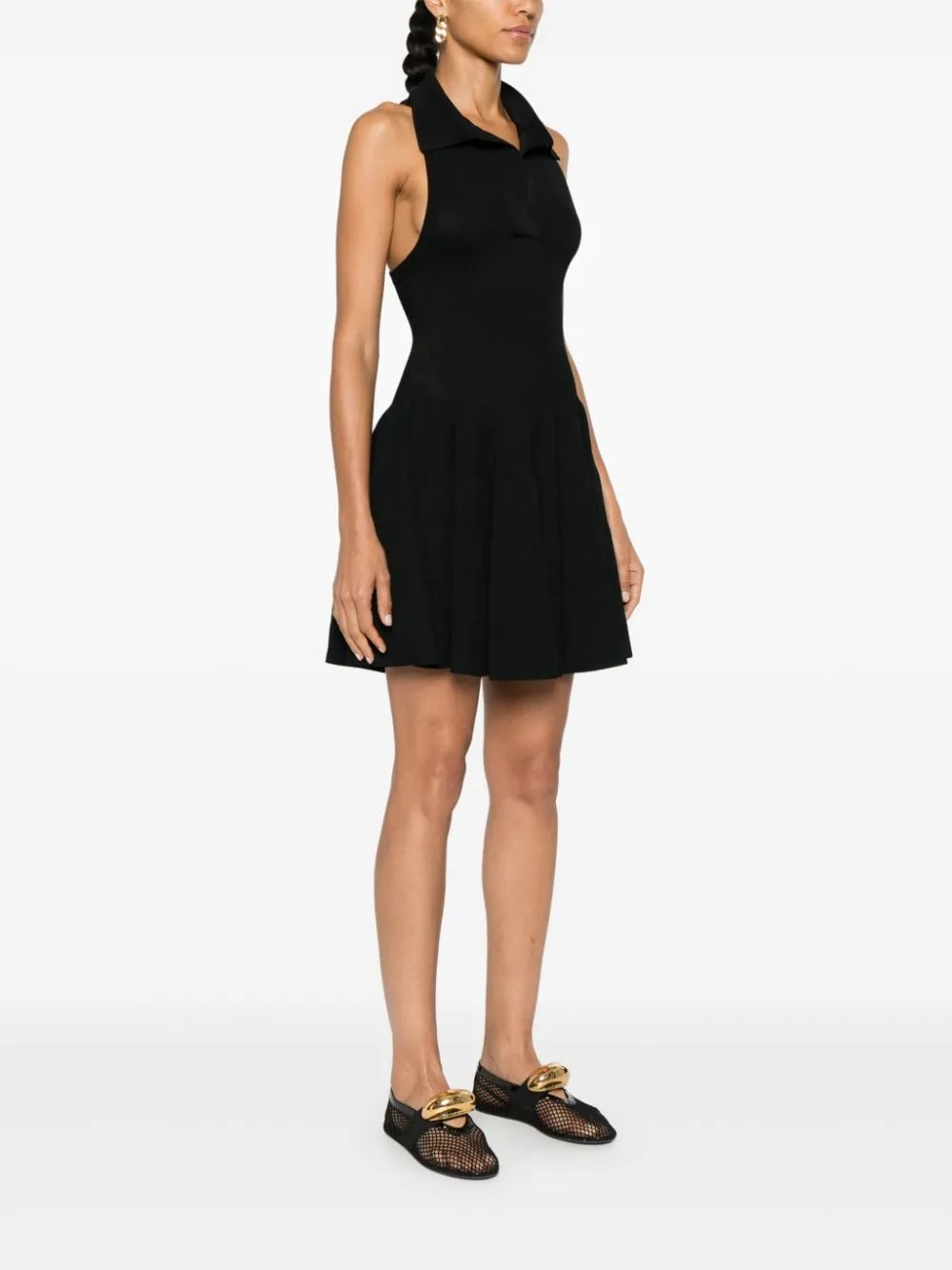 Alaia    Alaia Piquet Knit Polo Dress