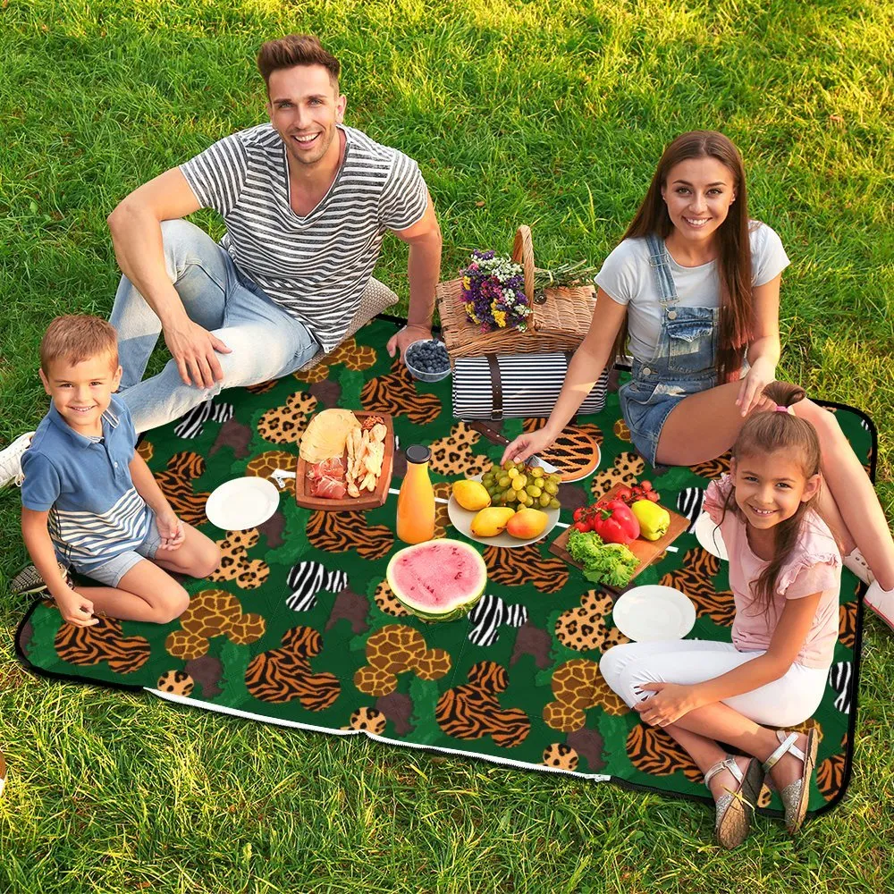 Animal Prints Zipper Picnic Mat