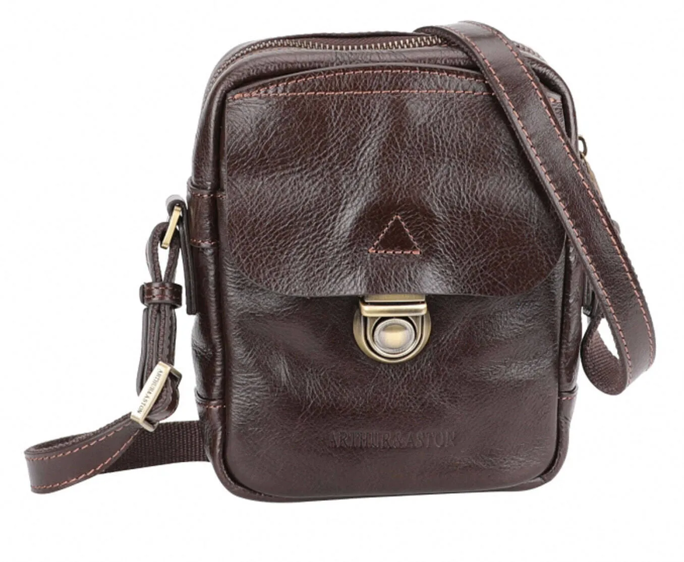 Arthur and Aston brown leather cross bag \2318-04\