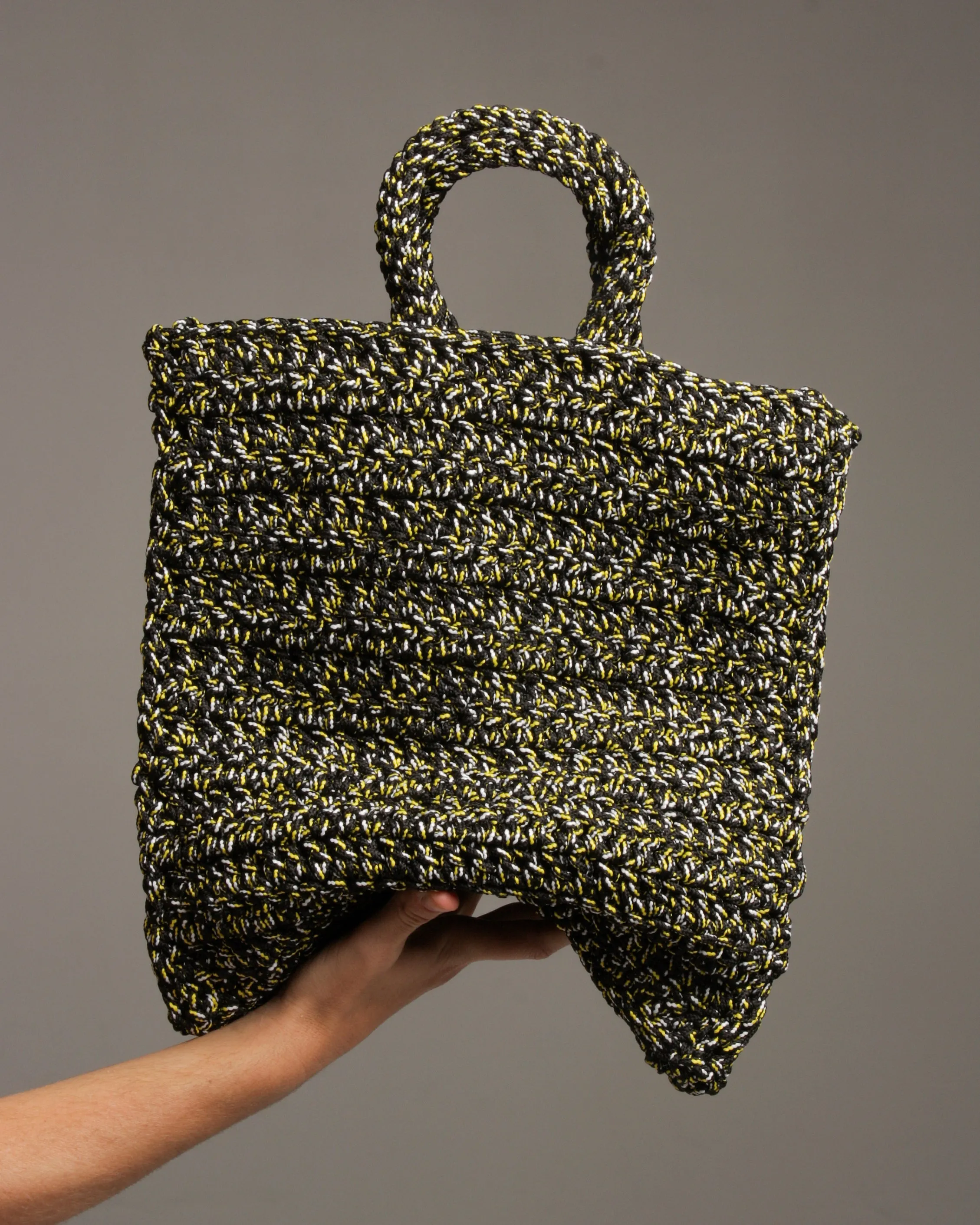 Atol Black and Yellow Crochet Bag