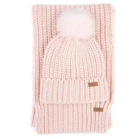 Barbour Saltburn Beanie & Scarf Gift Set LGS0023 Pink