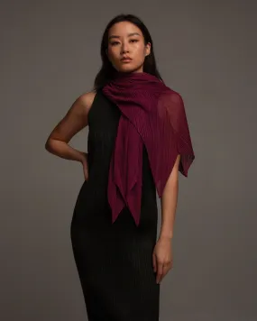 Berry Pink Pleated Scarf