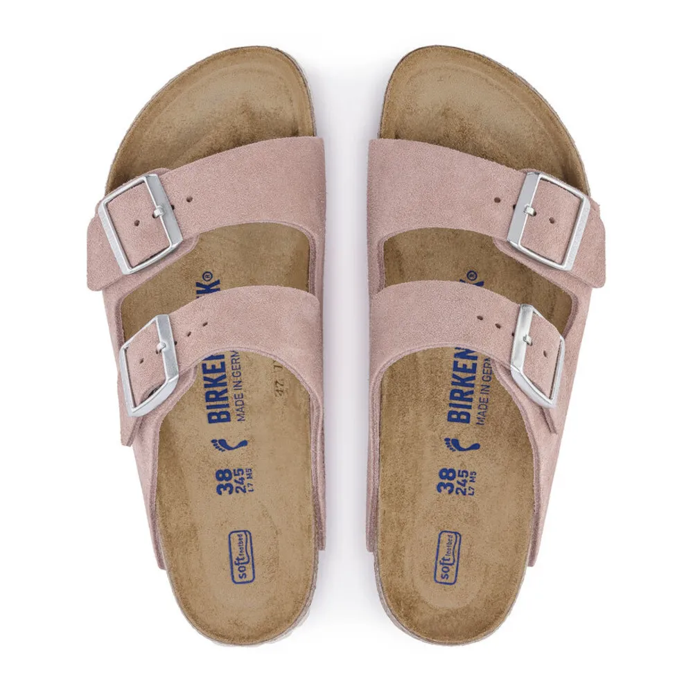 Birkenstock Arizona Soft Footbed Pink Clay Suede Women’s Sandals (Narrow)