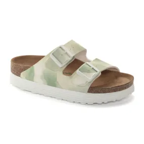 Birkenstock Papillio Arizona Platform Vegan Watercolor Khaki Birko-Flor Women’s Sandals (Narrow)