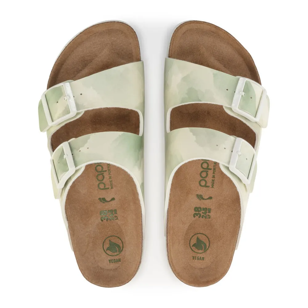 Birkenstock Papillio Arizona Platform Vegan Watercolor Khaki Birko-Flor Women’s Sandals (Narrow)