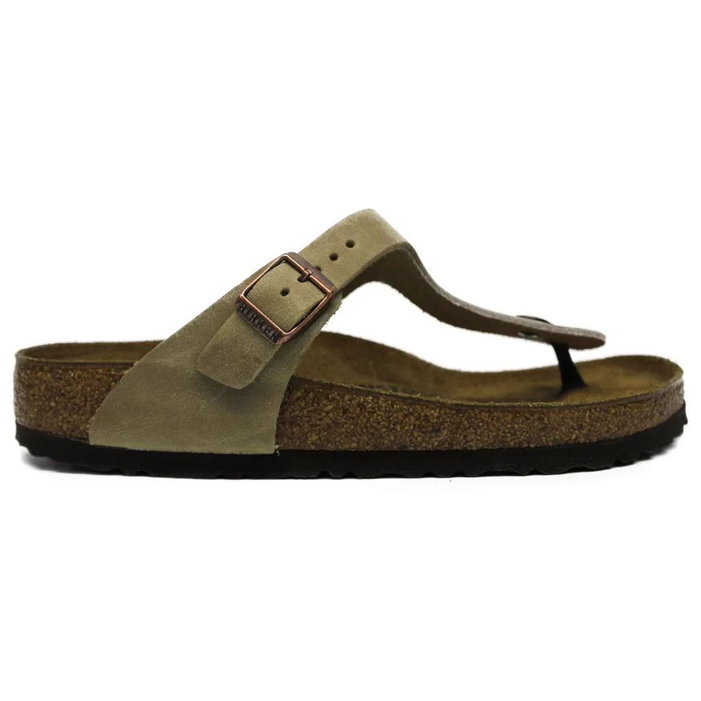 Birkenstock Unisex Sandals Gizeh Casual Slip-On Buckle Toe-Post Oiled Nubuck - UK 5