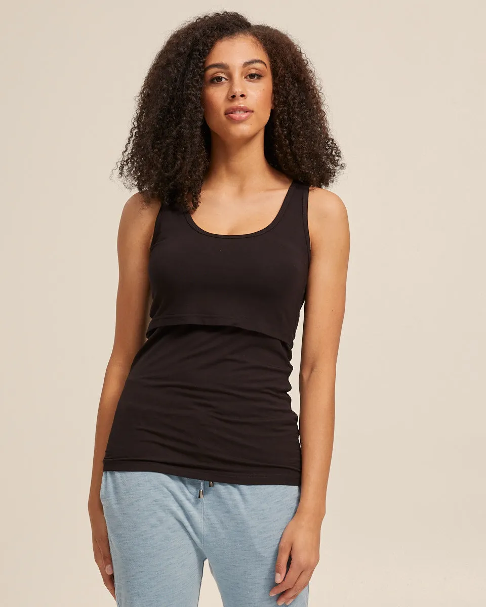 Black Bamboo Nursing Tank