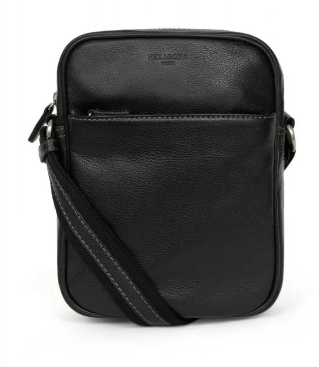 Black cowhide leather bag 462697