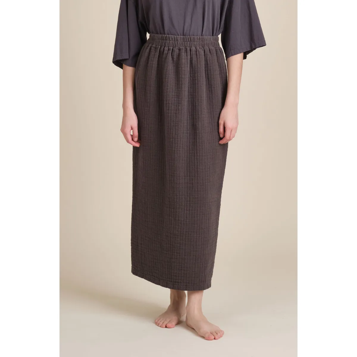 Black Crane   Long Skirt Grey