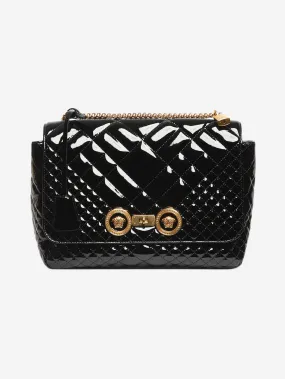   Black patent quilted shoulder bag