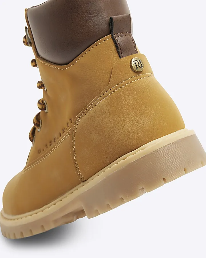 Boys Brown Nubuck Worker Boot