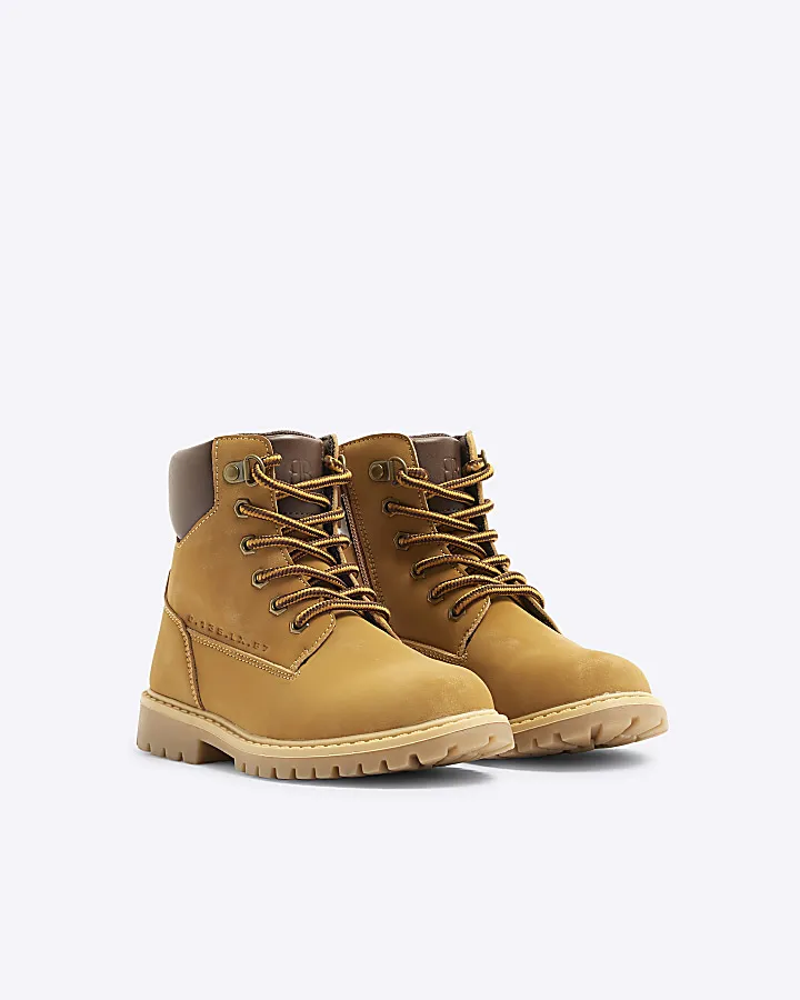 Boys Brown Nubuck Worker Boot