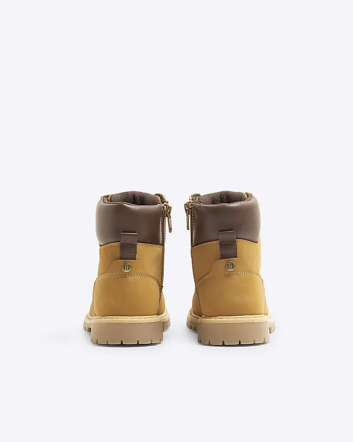 Boys Brown Nubuck Worker Boot