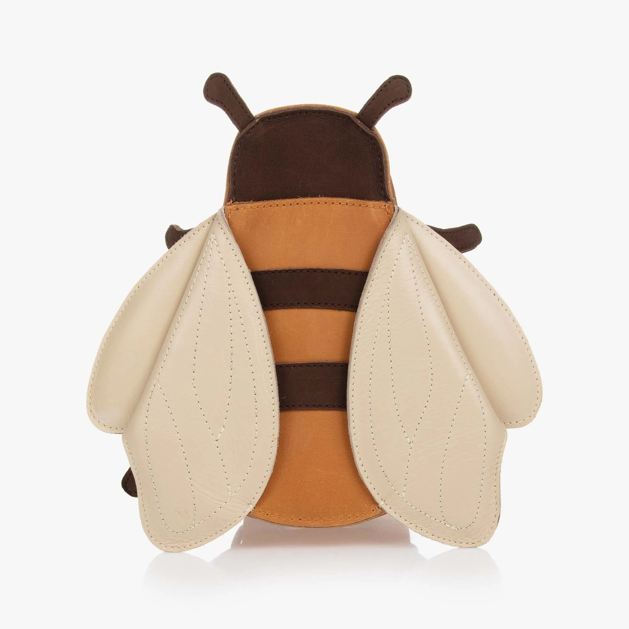 Brown Leather Bee Backpack (18cm)