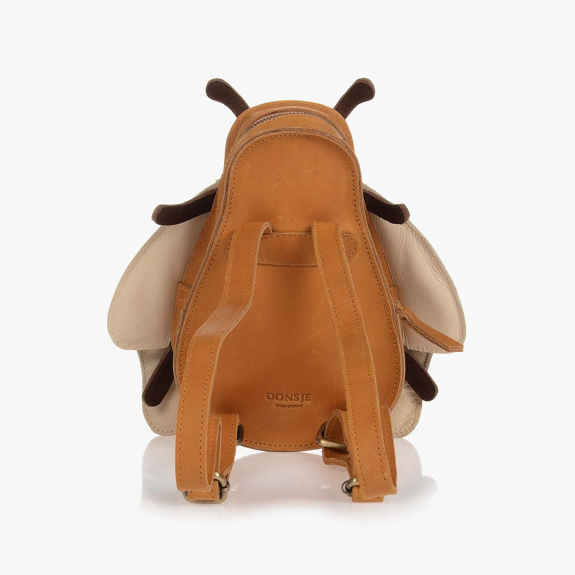 Brown Leather Bee Backpack (18cm)