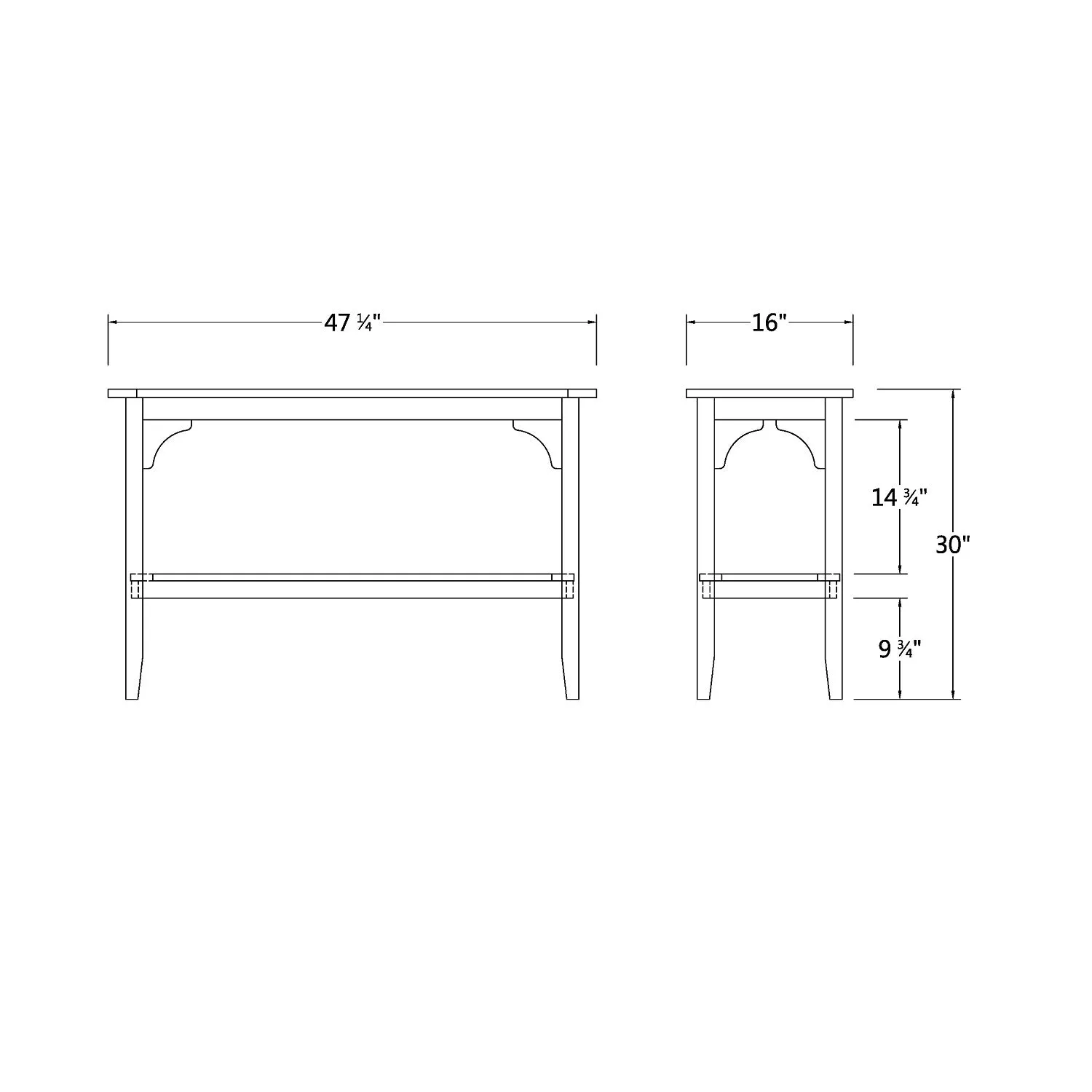 Caterina Teak Wood Outdoor Console Table