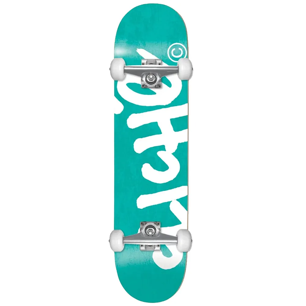 Cliche Hand Written 7.375" Teal Complete Skateboard