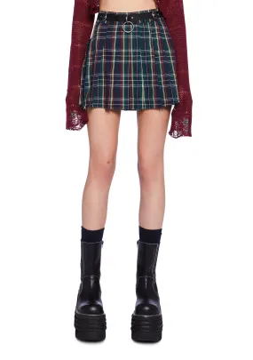 Crimson Dress Code Plaid Skirt-