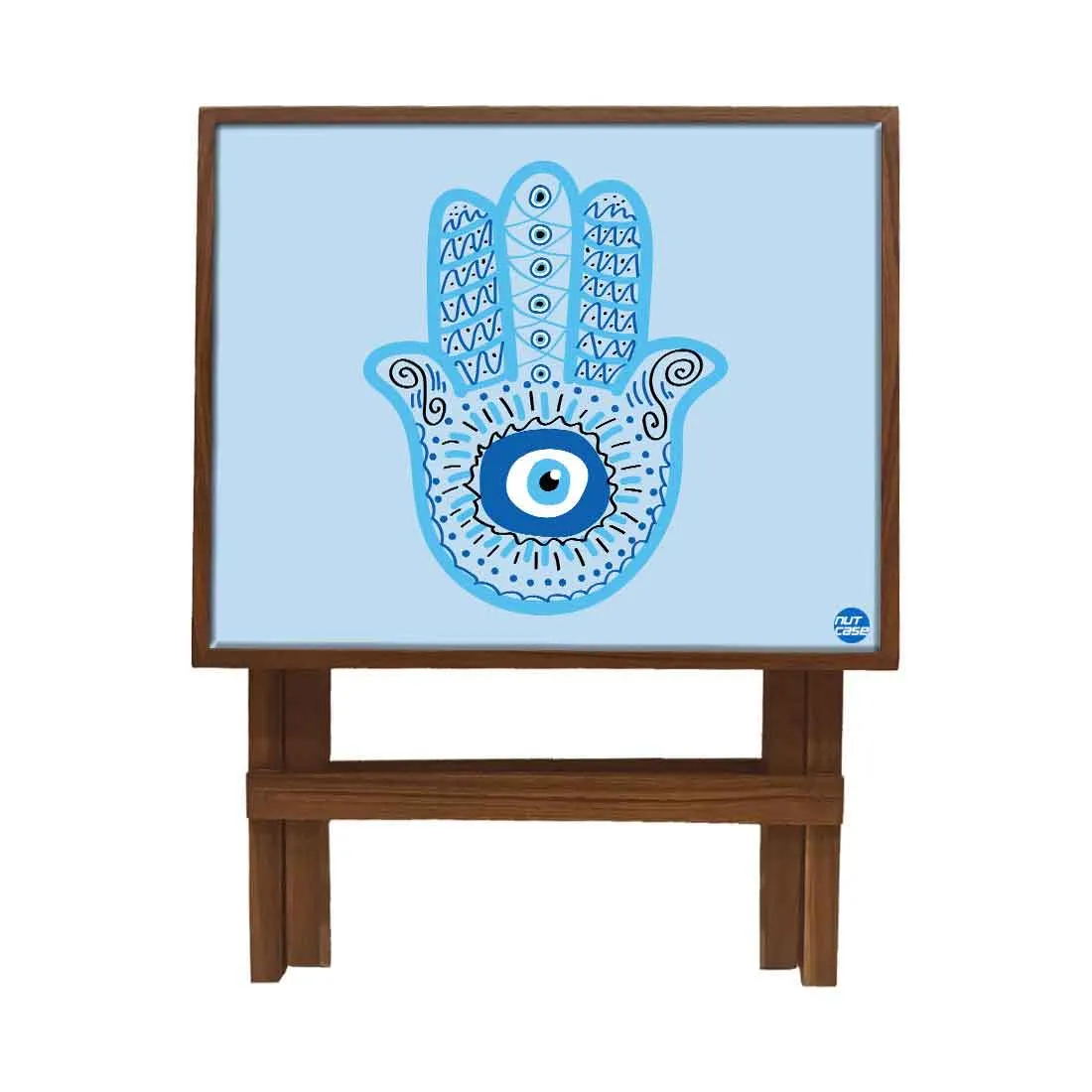 Designer Folding Wooden Side Table for Bedroom Living Room - Evil Eye Protector