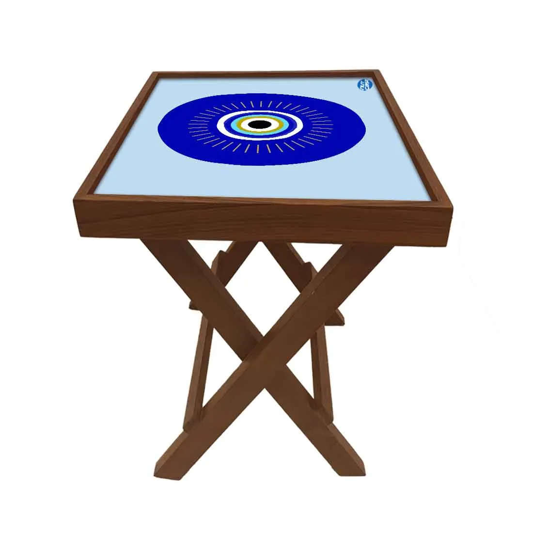 Designer Folding Wooden Side Table for Bedroom Living Room - Evil Eye Protector