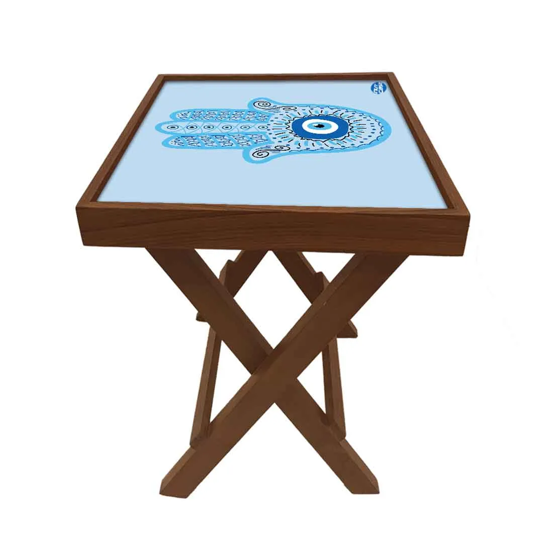 Designer Folding Wooden Side Table for Bedroom Living Room - Evil Eye Protector