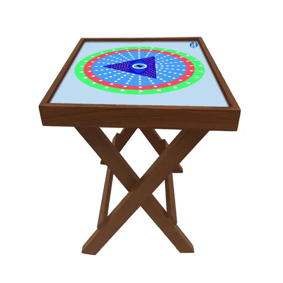 Designer Folding Wooden Side Table for Bedroom Living Room - Evil Eye Protector