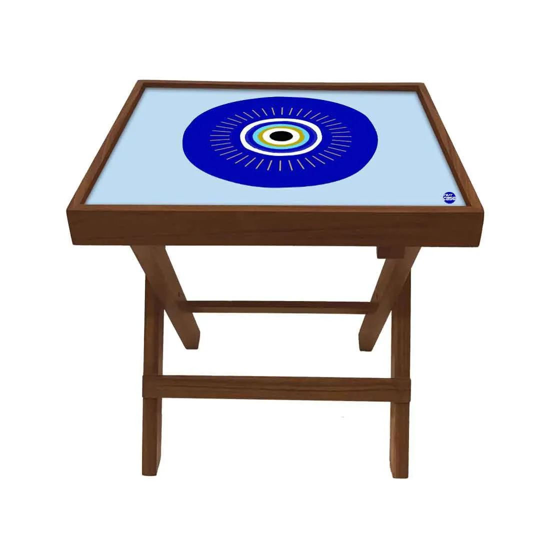 Designer Folding Wooden Side Table for Bedroom Living Room - Evil Eye Protector