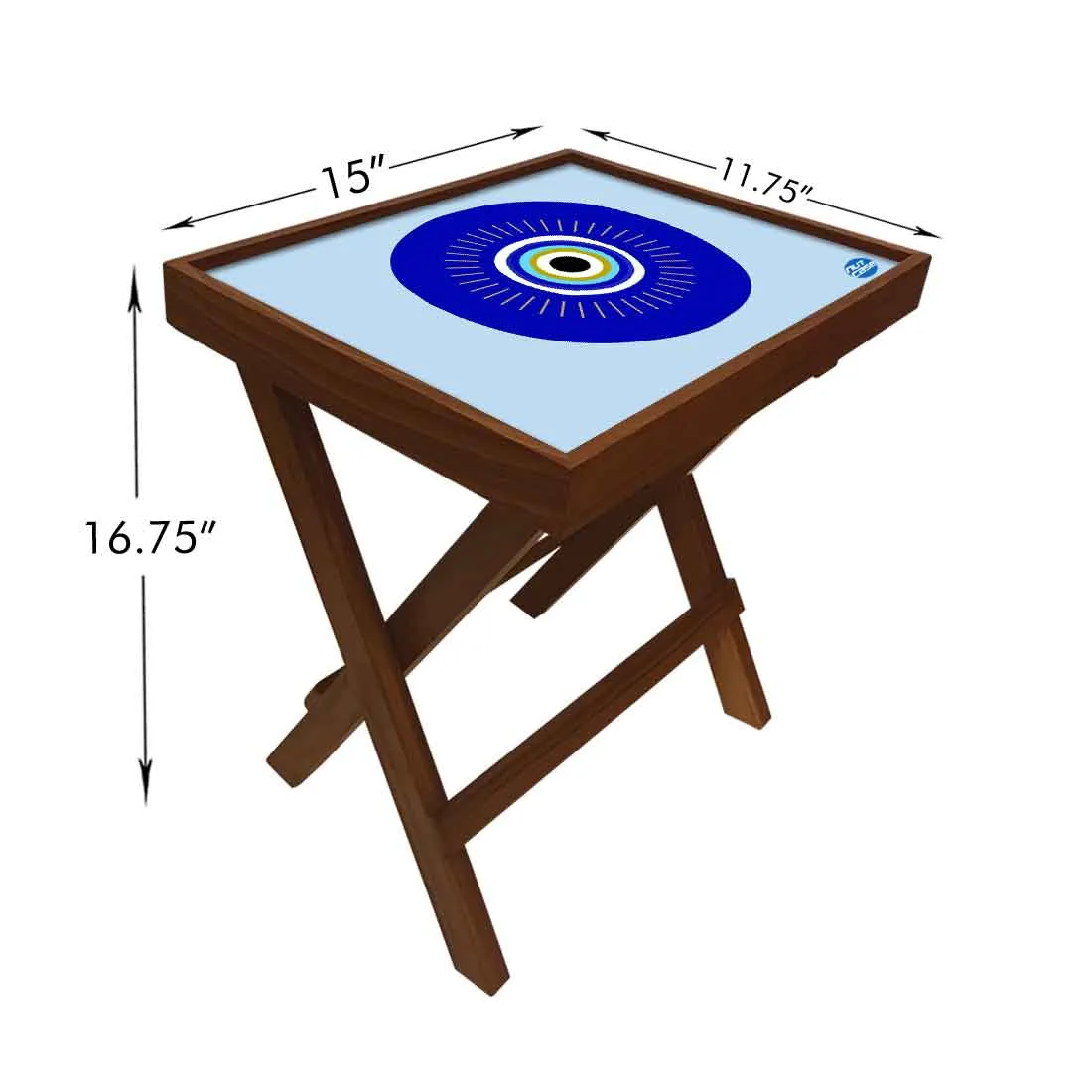 Designer Folding Wooden Side Table for Bedroom Living Room - Evil Eye Protector