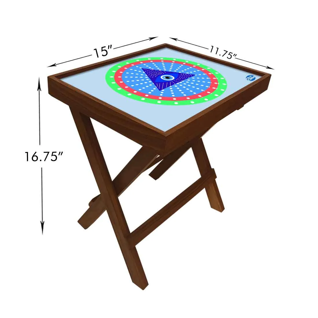 Designer Folding Wooden Side Table for Bedroom Living Room - Evil Eye Protector