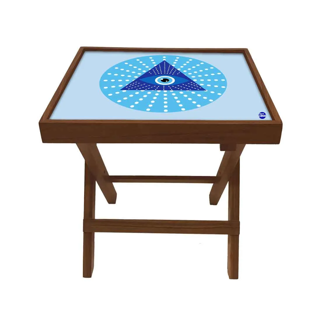 Designer Folding Wooden Side Table for Bedroom Living Room - Evil Eye Protector