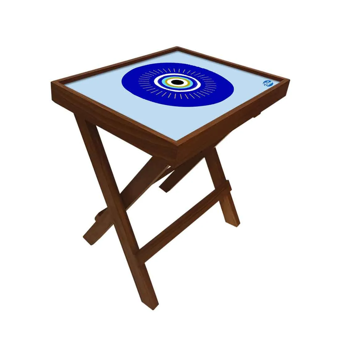 Designer Folding Wooden Side Table for Bedroom Living Room - Evil Eye Protector