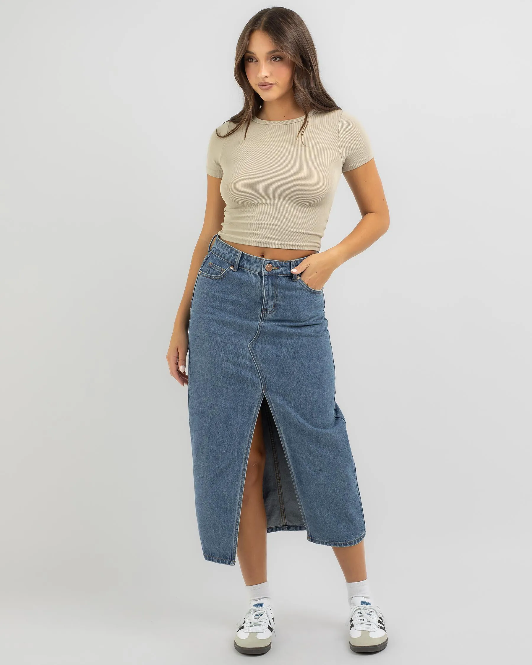 DESU Lorde Midi Denim Skirt