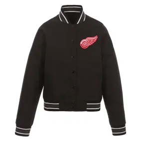 Detroit Red Wings Front-Hit Black Poly Twill Jacket