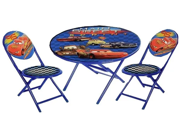 Disney Pixar Cars Table & Chair Lightening McQueen 3-Peice Folding Set