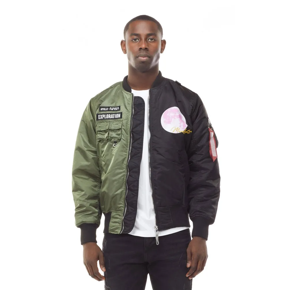 Embroidery Fashion Ma1 Jacket - Black/Olive