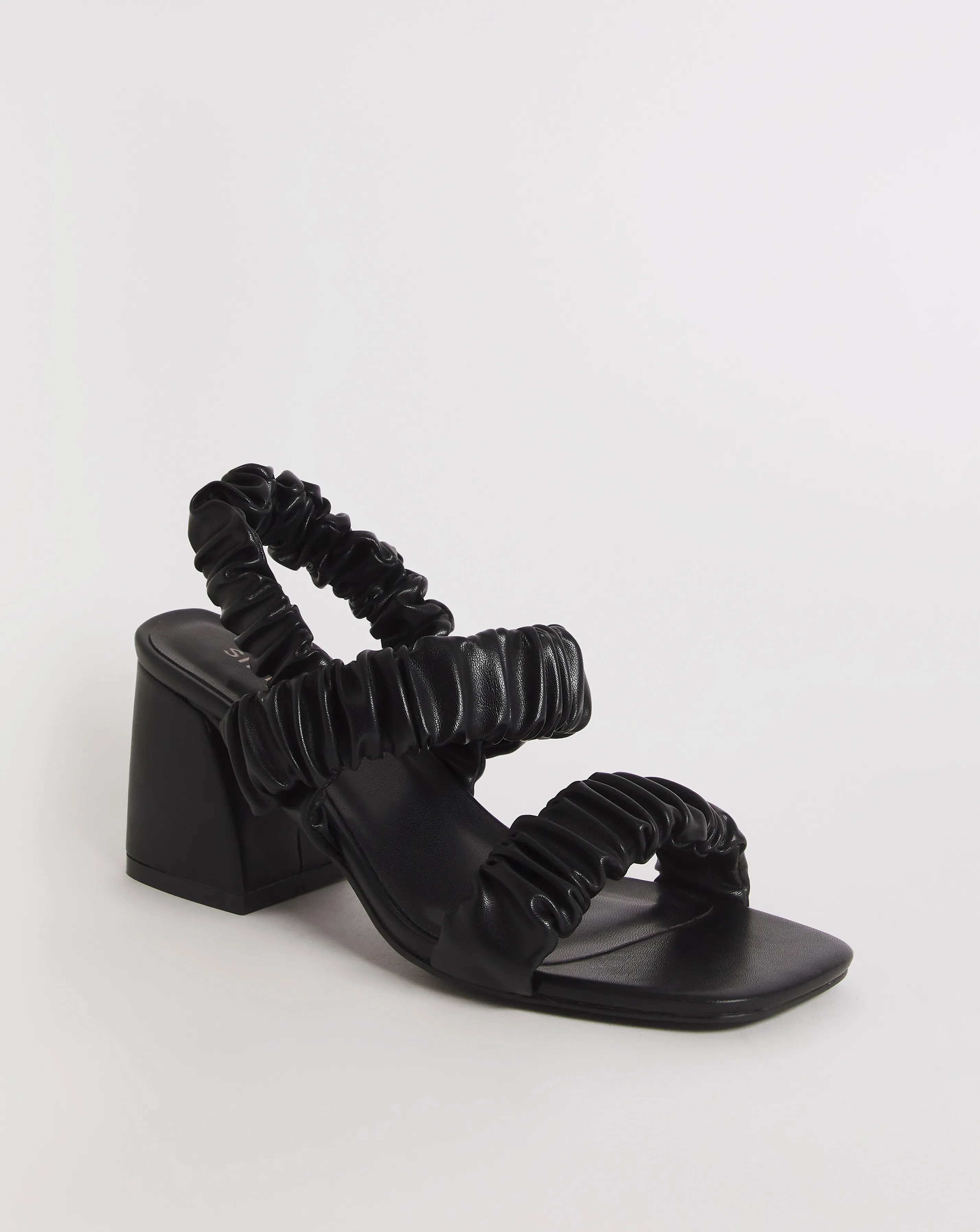 Estell Stretch Ruched Heeled Sandals Extra Wide EEE Fit | Simply Be