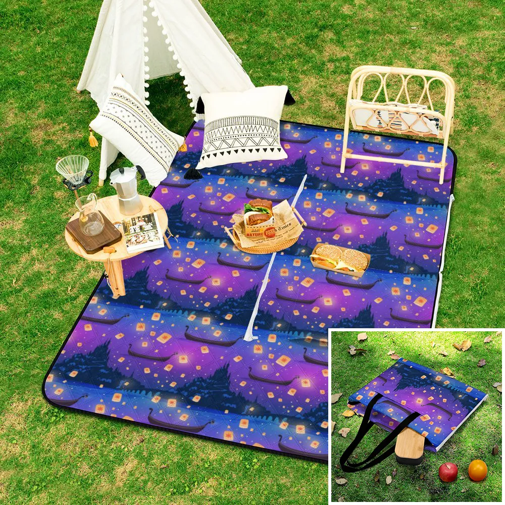 Floating Lanterns Zipper Picnic Mat