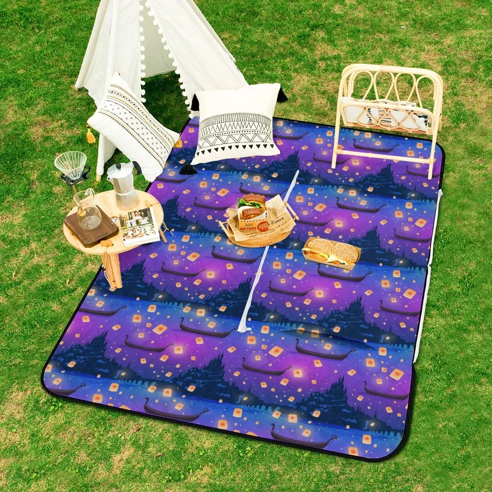 Floating Lanterns Zipper Picnic Mat