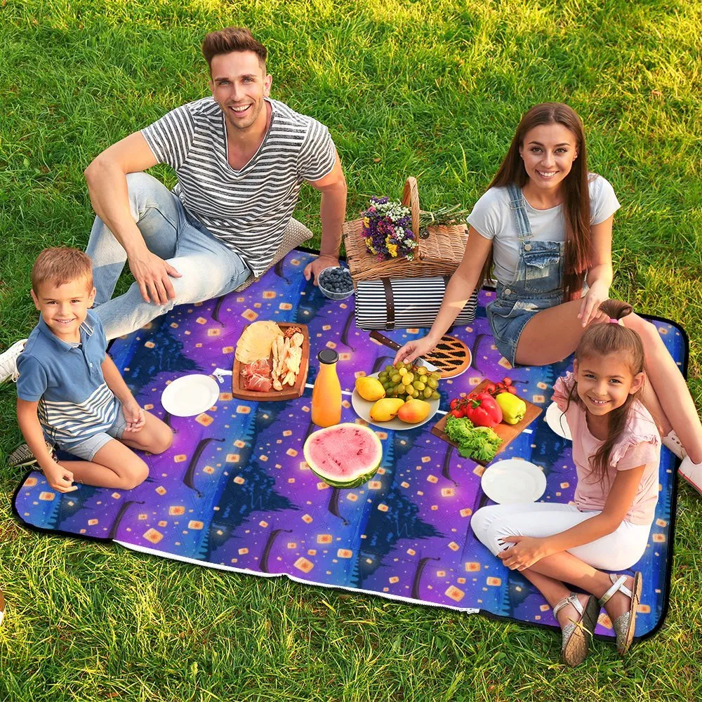 Floating Lanterns Zipper Picnic Mat