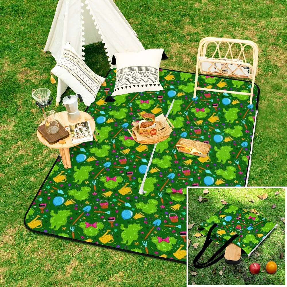 Flower And Garden Zipper Picnic Mat