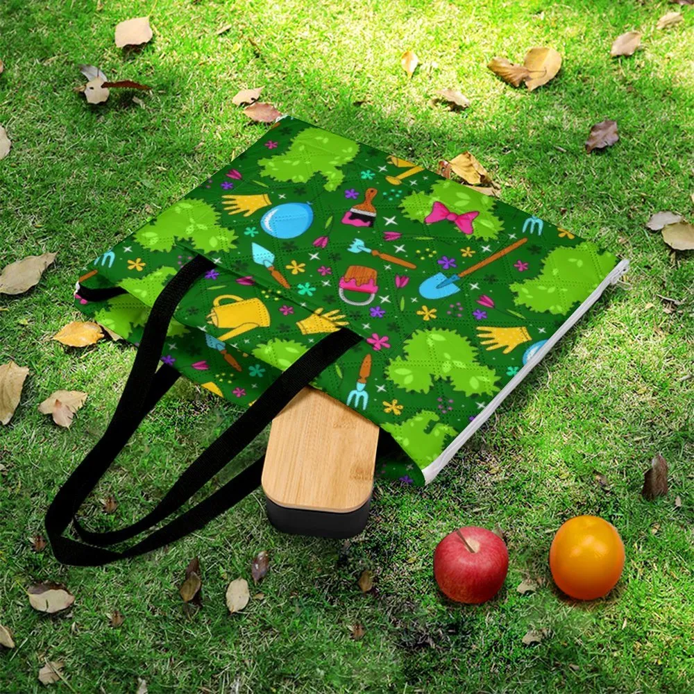 Flower And Garden Zipper Picnic Mat